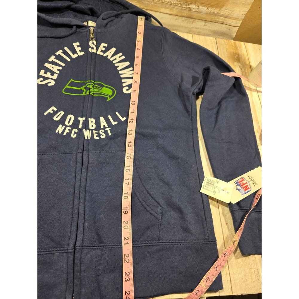NFL Team Apparel Seattle Seahawks Womens Navy Blue Full Zip Hoodie Small NWT - Picture 4 of 10